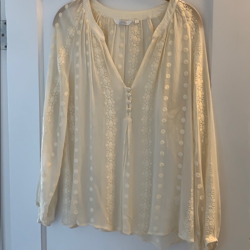 Anthropologie White Silk Blouse